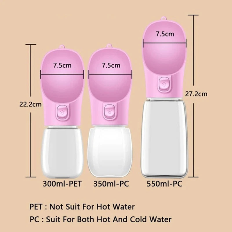 Zelquira HydroGo — Botella Portátil de Hidratación para Perros y Gatos