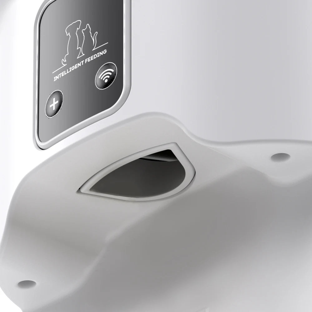 Zelquira FeedSmart Mini™ — Comedero Automático Individual con Pantalla LCD · Versión WiFi o Botón