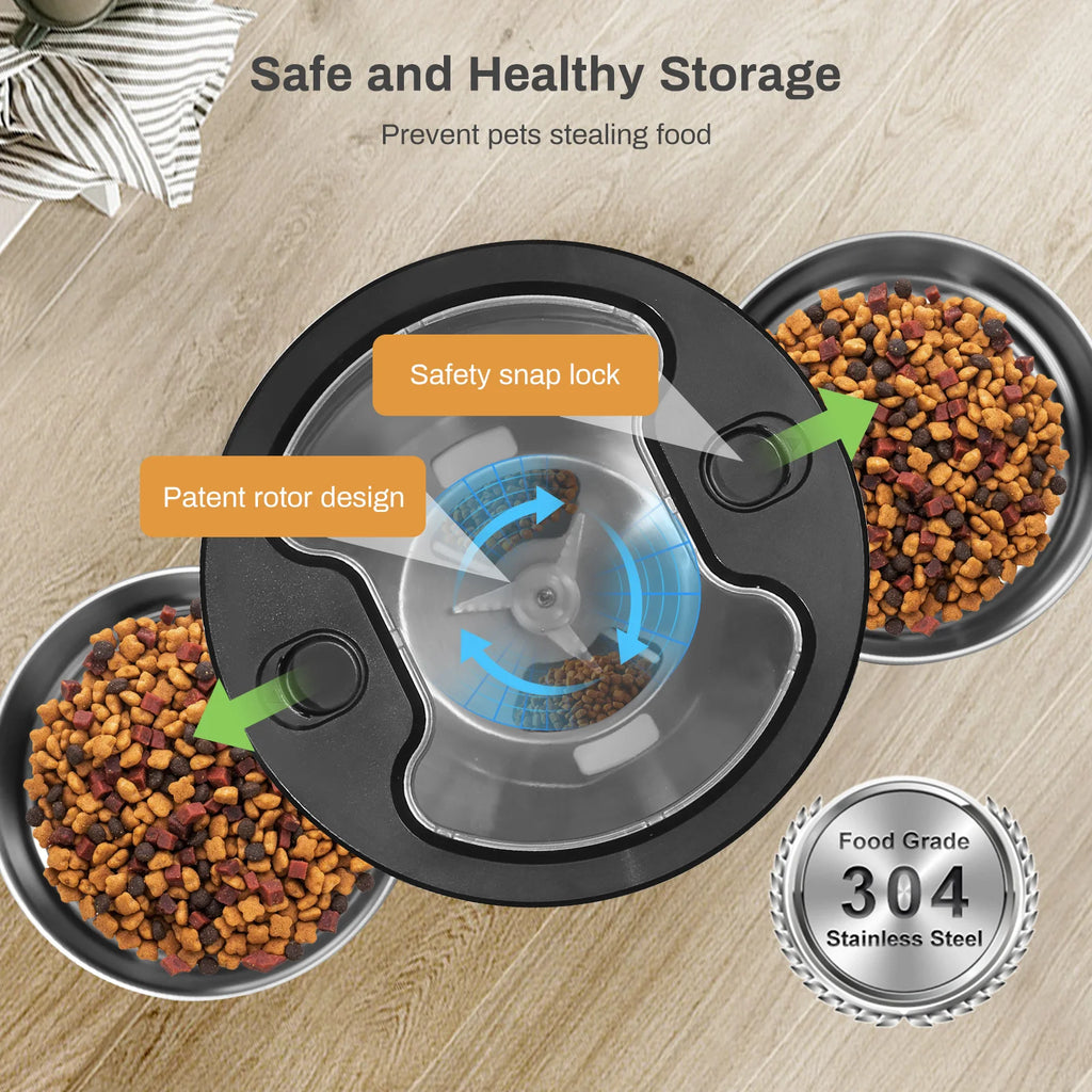 Zelquira FeedSmart Pro — Comedero Automático Inteligente con Cuencos de Acero · 4,5L