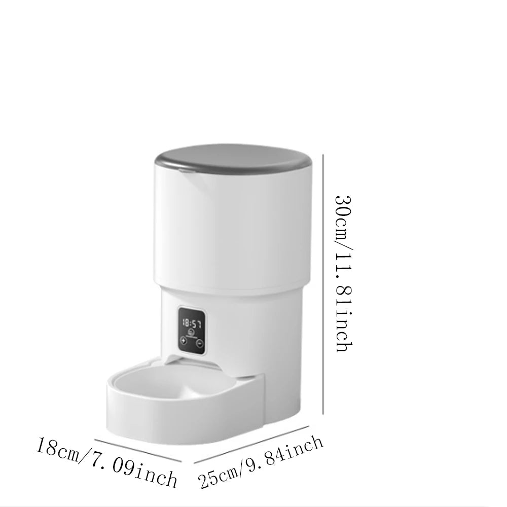 Zelquira FeedSmart Mini™ — Comedero Automático Individual con Pantalla LCD · Versión WiFi o Botón