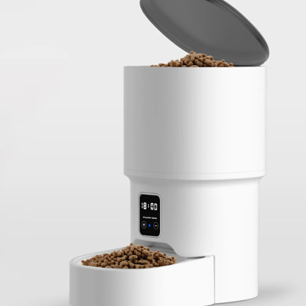 Zelquira FeedSmart Mini™ — Comedero Automático Individual con Pantalla LCD · Versión WiFi o Botón