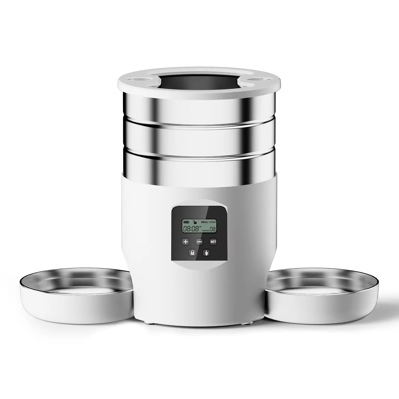 Zelquira FeedSmart Pro — Comedero Automático Inteligente con Cuencos de Acero · 4,5L