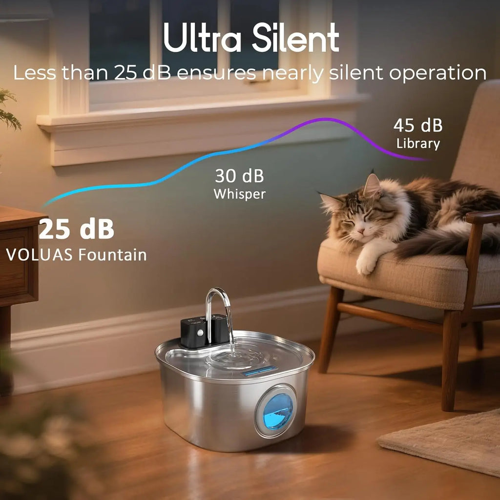 Fuente inalámbrica para mascotas AquaSmart - batería recargable USB-C sin cables